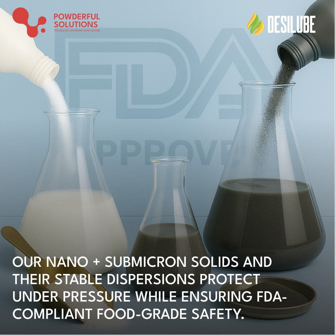 FDA compliant food grade submicron solid lubricant dispersions hBN NSF HX1 certified Desilube