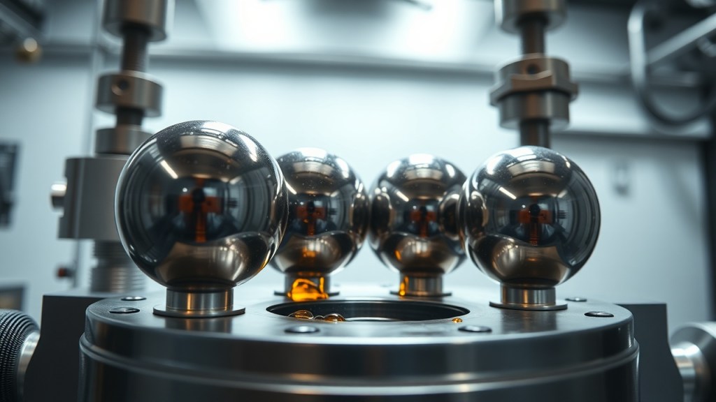 Four-ball test apparatus used for ASTM D2596 weld load and D2266 wear measurements in grease testing